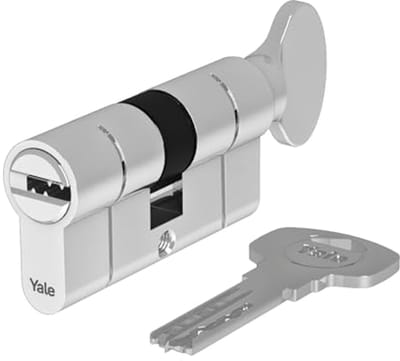 Europrofielcilinder 35/45K mm Chroom gepolijst met Draaiknop en 5 Sleutels