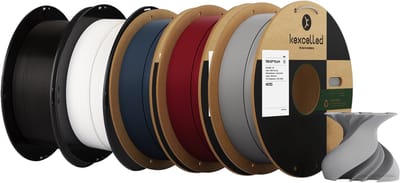 Kexcelled PLA Mat Combideal 5 x 1kg = 5kg Mat Zwart, Mat Wit, Mat Marineblauw, Mat Chelsea Rood en Mat Grijs 3D Printer filament ZOMER DEAL!!