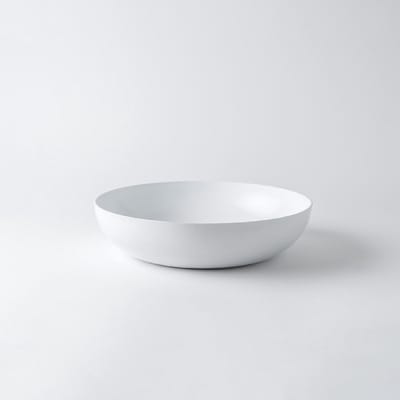 KNIndustrie ABCT Wok: Multifunctionele Wokpan & Serveerschaal - Wit, 32cm, minimalistisch design, hoge kwaliteit Made in Italy
