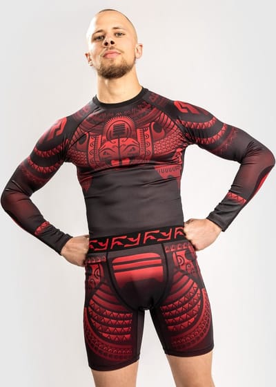 Venum Nakahi Rash Guard Lange Mouwen Zwart Rood - XXL