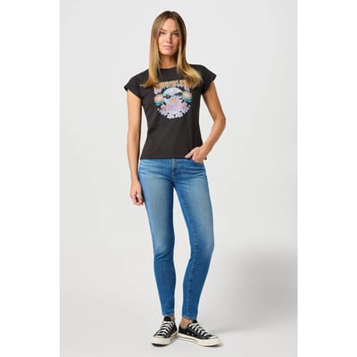 Wrangler Skinny Whispering Waves Denim Blue Jeans Maat: W27L32 | Skinny Jeans Outlet | Dames | Blauw