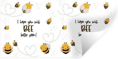 Muurstickers - Sticker Folie - Sterkte - Spreuken - Insecten - Bee - 40x20 cm - Plakfolie - Muurstickers Kinderkamer - Zelfklevend Behang - Zelfklevend behangpapier - Stickerfolie