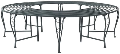 vidaXL - Boom - Bank - 8-Aantal - zitplaatsen - Ø - 160 - x - 44 - cm - Staal - Zilvergrijs