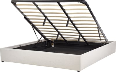 DINAN - Tweepersoonsbed - Lichtbeige - 180 x 200 cm - Polyester
