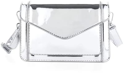 Schoudertasje- Metallic zilver