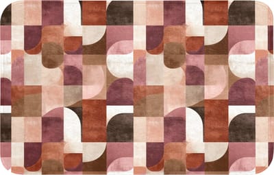 WC mat 80x50 cm - Antislip - Geometrie - Modern - Retro - Toiletmat - Vloermat - Douchemat - Toilet tapijt - Toiletmatten