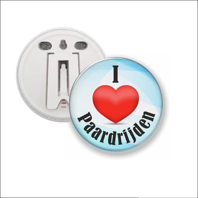 Button Met Clip 58 MM - I Love Paardrijden