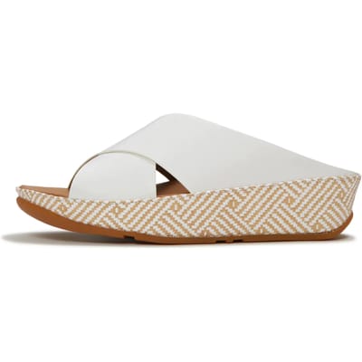 FitFlop FitFlop Lulu Lux Graphic-Weave Leather Cross Slides WIT - Maat 39