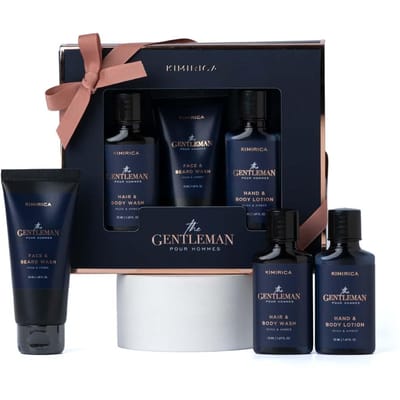 Kimirica Cadeauset Voor Broer Heren Badverzorging Trio Cadeauset Voor Mannen | Premium Cadeauset Voor Echtgenoot & Vriend, Broer Set van 3 black