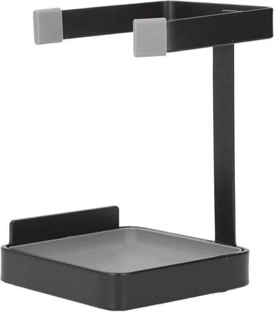 Keuken Organizer - Lepelhouder Dekselrek - Aanrecht Opruimen - Roestwerende Coating - 16 x 13 x 10 cm - Zwart
