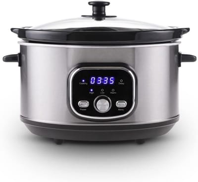 SNJY® Slowcooker met Timer - Slowcooker - Slowcookers - 3,5 Liter - 200 W - Zilver