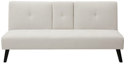 Vente-unique 3-zits clic-clac slaapbank in beige stof met tablet CLOSIPA