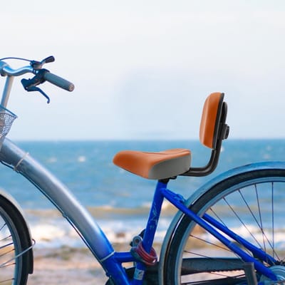 Fietszadel met rugleuning - Comfort zadel - Stadsfiets driewieler - Verstelbare rugleuning - Extra breed - Grijs bruin