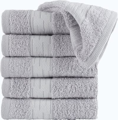 Homéé® Gastendoekjes Essentials 550g. m² 30x50cm 100% katoen badstof set van 6 stuks grijs