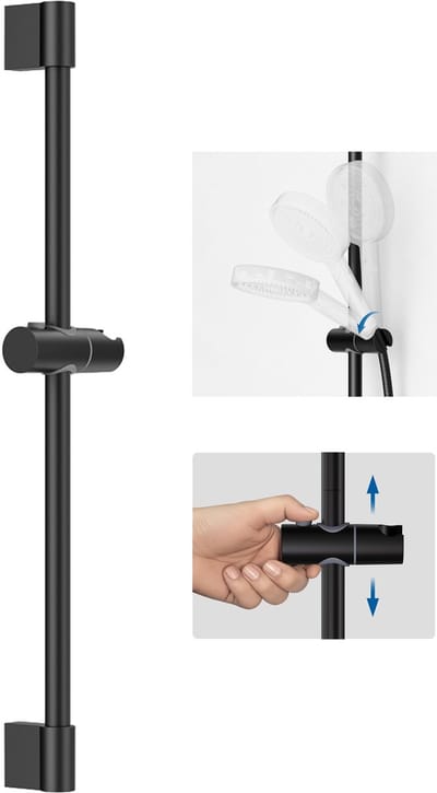 Auralum max Glijstang - 70cm - Verstelbaar - Universal Douchestang - Douche Glijstang - Eenvoudige Installatie - Zwart