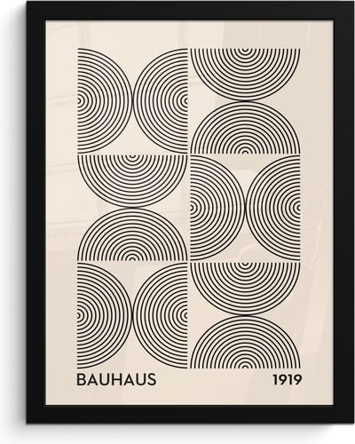 Poster in lijst - Fotolijst 30x40 cm - Posters - Bauhaus - Vintage - Modern - Zwart - Art - Posterlijst zwart - Decoratie - Wanddecoratie woonkamer - Muurdecoratie slaapkamer