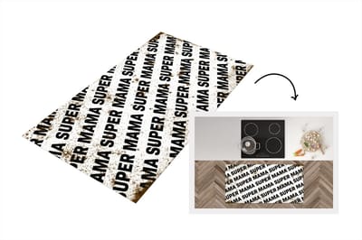 Keukenloper - Loper keuken - Super mama - Spreuken - Quotes - Moeder - 120x60 cm - Keukenloper vinyl