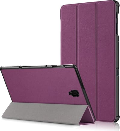 Hoesje - Geschikt voor Samsung Galaxy Tab A 10.5 (2018) - Dun & Stevig - Hardcover Book Case - Trifold Bookcase Hoes - Hard Cover - Tablethoes - Paars