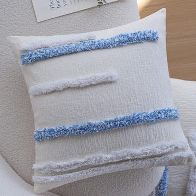 Housse de coussin de canapé tuftée bleue 45x45cm Cojines Jacquard Broderie Jeté Housse de coussin de tête de lit Housses de coussin simples Décoration Maison 45x45cm gray