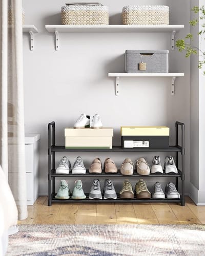 Parya Home schoenenrek met 3-lagen - metalen  - zwart