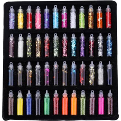 7 Soorten Glitter Decoratie Mengkleur DIY Nagellak Stickers Pailletten Polish Large Bottle Set gray