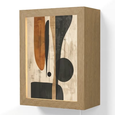 Wandlamp 15x20 cm - Oplaadbaar - Abstract - Kunst - Vormen - Modern - Wandlampen binnen woonkamer - Slaapkamer lamp met kabel - Decoratieve nachtlamp - Vloerlamp snoer