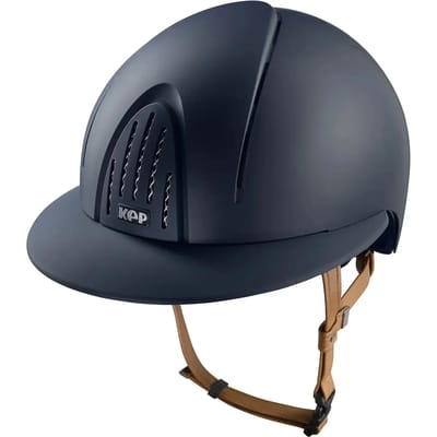 Beige polocap met kinband voor paardrijden KEP Smart Nova Textile