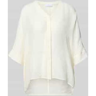 relaxed fit blouse van viscosemix met 3/4-mouw