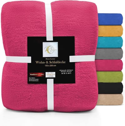 Effen knuffeldeken van katoen en microvezel 150x200 cm - Perfect voor comfort en stijl