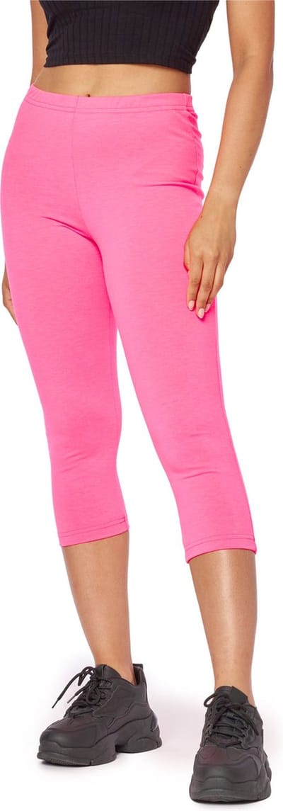 Bellivalini Dames Leggings - Neonbroek - Sport - Capri - Joggingbroek - Sporbroek - Yogabroek - BLV-BLV50-302-LE - Roze - L
