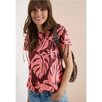 Shirt met rimpels en print