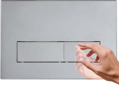 WC Bedieningsplaat - Spoelplaat Dubbel - Toilet Onderhoud - Hoge Compatibiliteit - Standaard Afmetingen - Verchroomd