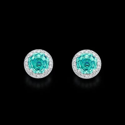 Victoria Valenza 925 Sterling Zilveren Entourage Oorbellen met Topaaskleurige Zirkonia Stenen - Oorknoppen - 925 sterling zilver - Zilverkleurig - Zirkonia