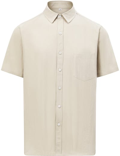 ALLTHEMEN Heren Casual Kort Overhemd - Katoen - Comfortabel Ademend - S