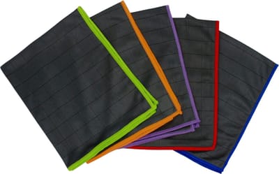 Microvezeldoek Carbon ChiaMo.nl Gerecycled Grijs met Assorti Rand 40 x 50 cm (5 stuks)