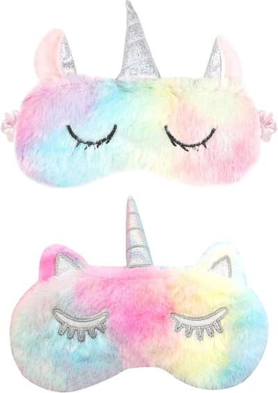 Slaapoogmasker Pluche Cartoon - Ademend Reismasker voor Volwassenen en Kinderen