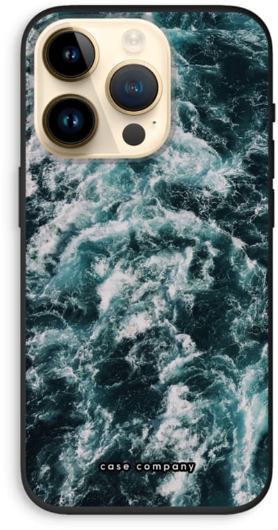 Case Company® - Hoesje geschikt voor iPhone 14 Pro hoesje - Zee golf - Biologisch Afbreekbaar Telefoonhoesje - Bescherming alle Kanten en Schermrand