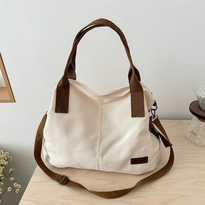 Nieuwe Tote Bag Gepersonaliseerde Crossbody Tas Koreaanse Mode Schoudertas Canvas Tas Reistas Eenvoudige en Veelzijdige Studentenrugzak beige