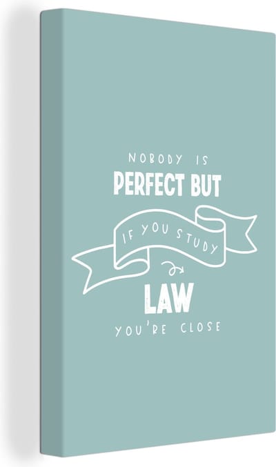 Canvas Schilderij Quote - Wet - Studenten - 20x30 cm - Wanddecoratie