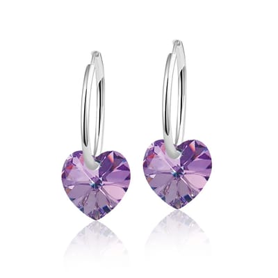 Montebello Oorbellen Claire HZ89 - Swarovski Hart - 925 Zilver Gerhod.- Ø10mm - 20mm