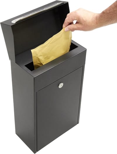 Stevige Stalen Buitenbrievenbus voor Pakketten en Post in Zwart