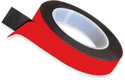 Extra sterk dubbelzijdig plakband van PE-schuim in rood en zwart voor bevestiging thuis, kantoor en auto, ideaal voor montage en reparatie