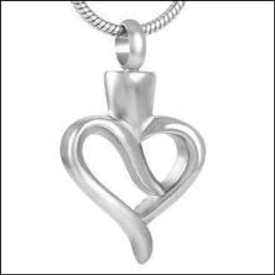 Aramat Jewels | Gedenkhangers | Stalen Hart Ashanger – Zilverkleurig Assieraad RVS Gedenksieraad | Sierlijk hart-3x1.7cm | |20mm | Staal | Volwassenen | Verkleurd niet