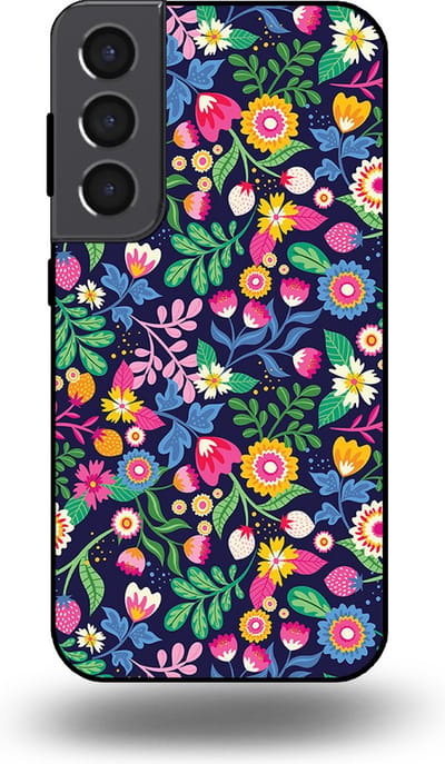 Smartphonica Telefoonhoesje geschikt voor Samsung Galaxy S22 met bloemen opdruk - TPU backcover case flower design geschikt voor Samsung Galaxy S22