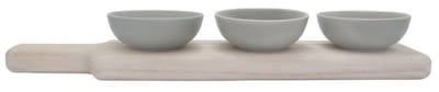 Leeff Serveerset Saar – Serveerplanken – Grijs – Hout en Keramiek