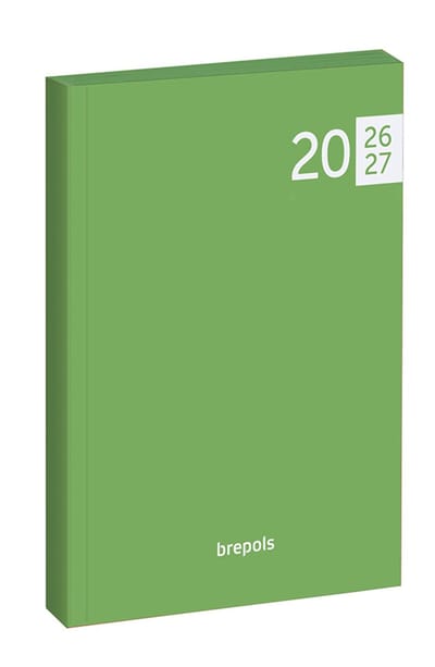 Brepols agenda 2026-2027 - VENETO FLEXI - Schoolagenda - 1 dag per pagina - Soepele omslag - Dagoverzicht - Groen - 11.5 x 16.9 cm
