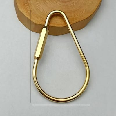 Messing Sleutelhanger Met Slot D Sleutelhanger Goudkleur Camping Karabijnhaak Survival Campinguitrusting Gespen Haken Sleutelhanger Accessoires Water droplet buckle brown