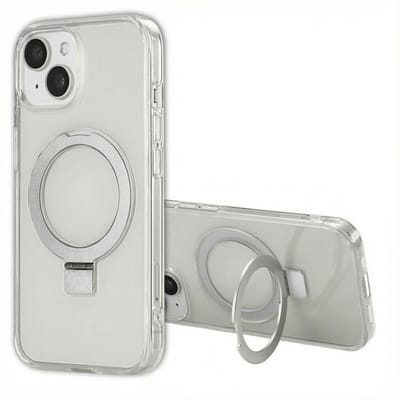 Accezz Hoesje - Geschikt voor Apple iPhone 15 - Ring Stand Backcover geschikt voor MagSafe - Transparant
