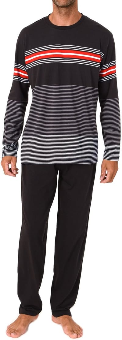 Lange Normann herenpyjama in een elegante gestreepte look