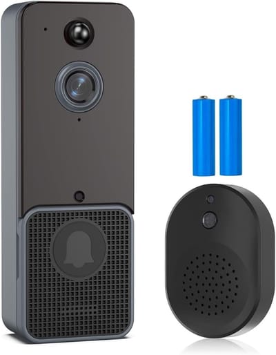 Video Deurbel Camera - Slimme Intercom - Huisbeveiliging Thuis - Nachtzicht & Twee Weg Audio - Met Batterij - Messing